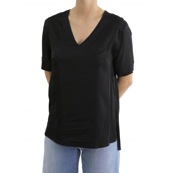 Maglia in viscosa scollo a v maniche corte Please